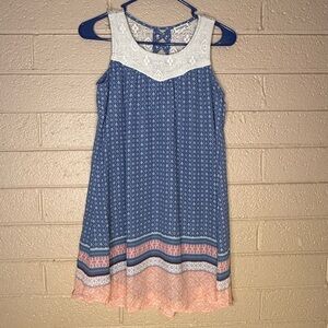 Eyeshadow Blue and Pink Sleeveless Kids Dress